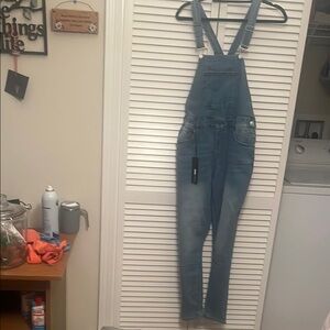 Fashion Nova Blue Denim Overalls Classic Style